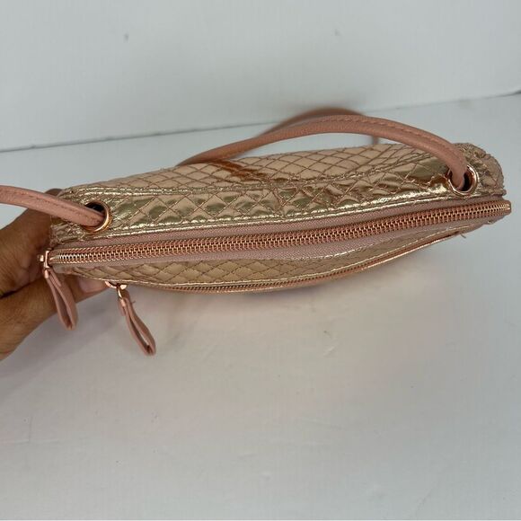 Vera Bradley Signature Cotton Triple Rose Gold Shipper Crossbody Small Purse - Picture 4 of 9